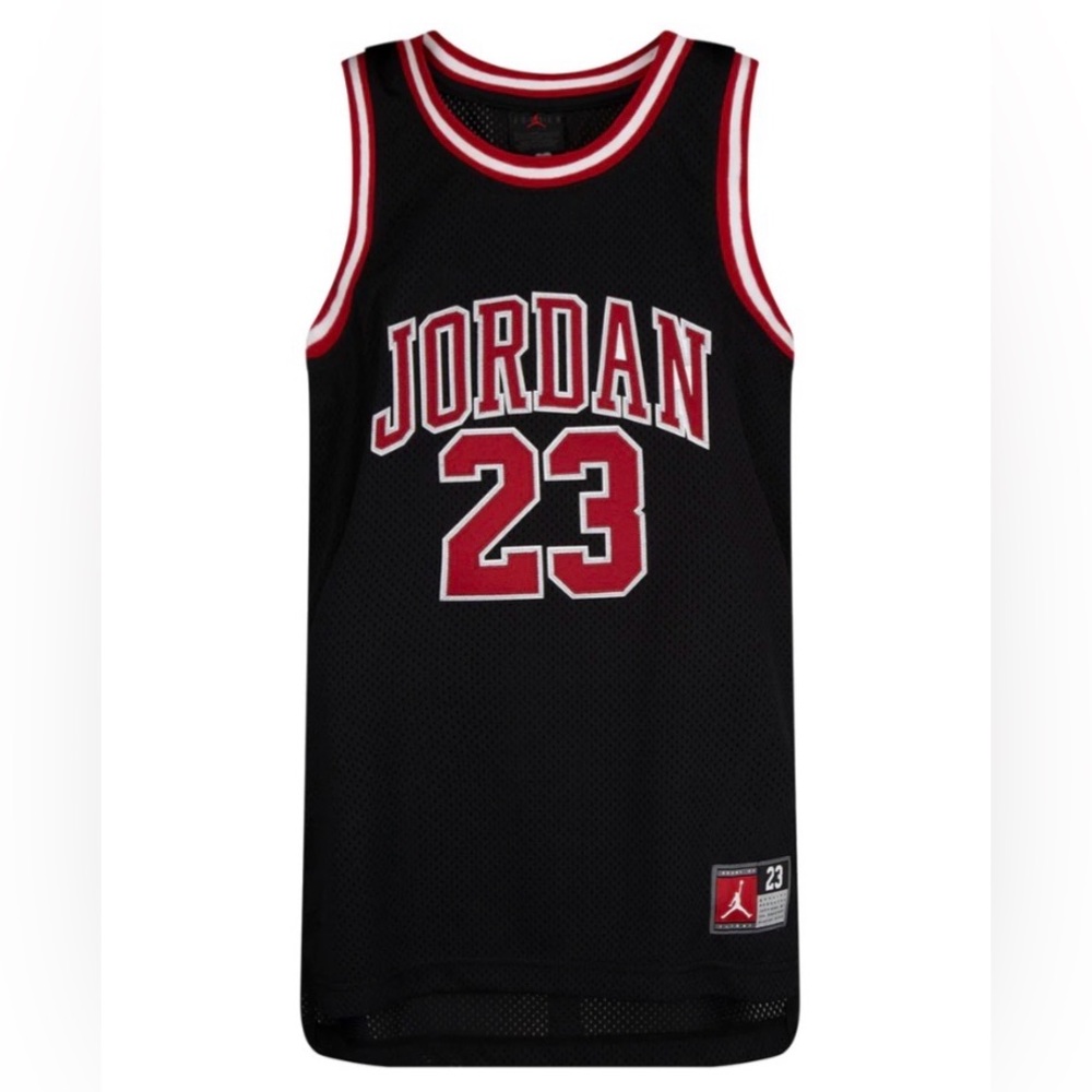Jordan Black Mesh Jersey, Stitched Logo/23, Boys Medium/10-12, Nike, Jumpman-NWT